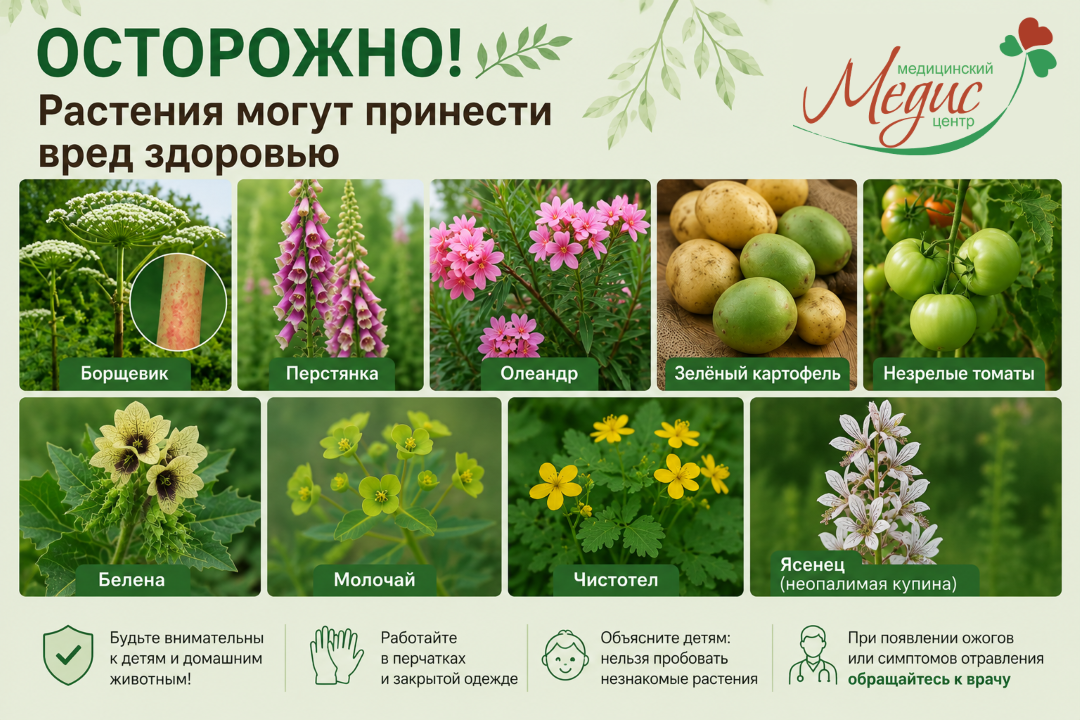Опасные растения летом: какие могут вызвать ожоги и отравление